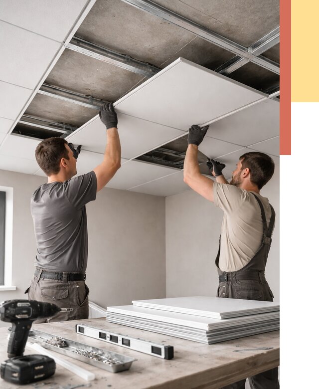 Монтаж кассетного потолка в Лыткарино от 4609 руб/м2 — установка и сборка | ОТДЕЛОЧНИК-Лтк