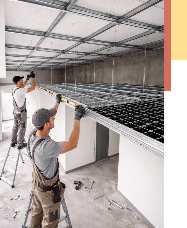 Монтаж потолка грильято в Лыткарино от 461 руб./м² — быстрая сборка под ключ | ОТДЕЛОЧНИК-Лтк