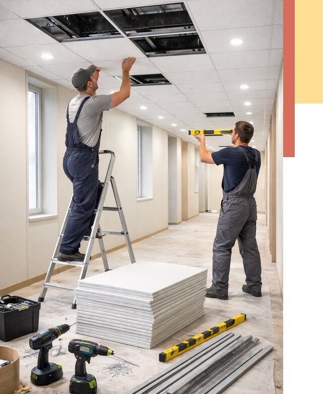 Ремонт потолка Армстронг в Лыткарино от 4609 руб. — быстро и недорого | ОТДЕЛОЧНИК-Лтк