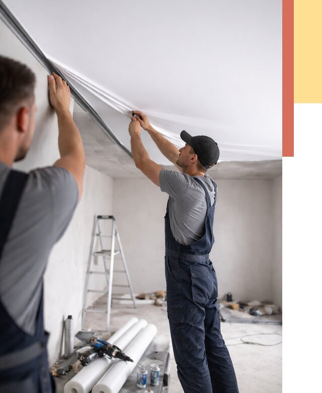 Монтаж матового натяжного потолка в Лыткарино от 4609 руб./м² — быстро и недорого | ОТДЕЛОЧНИК-Лтк