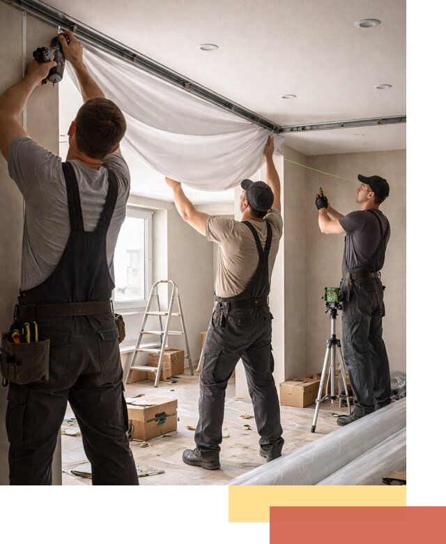 Монтаж парящего натяжного потолка под ключ в Лыткарино