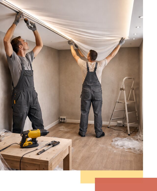 Монтаж натяжного потолка с подсветкой в Лыткарино цена и сроки