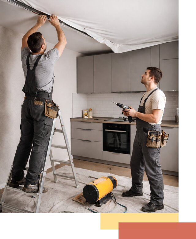 Монтаж натяжного потолка на кухне в Лыткарино