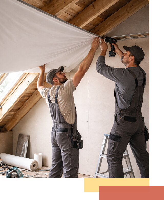 Монтаж натяжного потолка в мансарде в Лыткарино