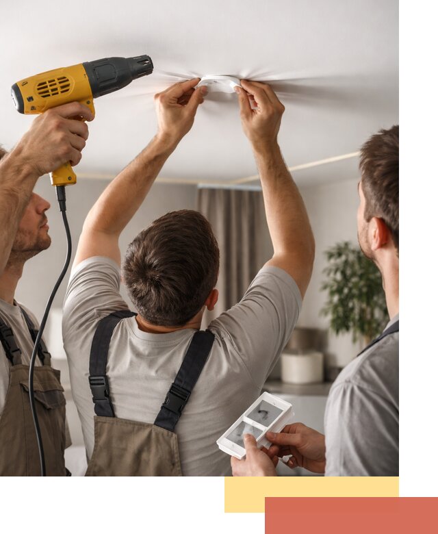 Ремонт прокола полотна натяжного потолка в Лыткарино