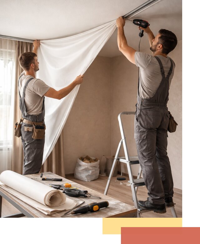 Замена полотна натяжного потолка в Лыткарино быстро и качественно