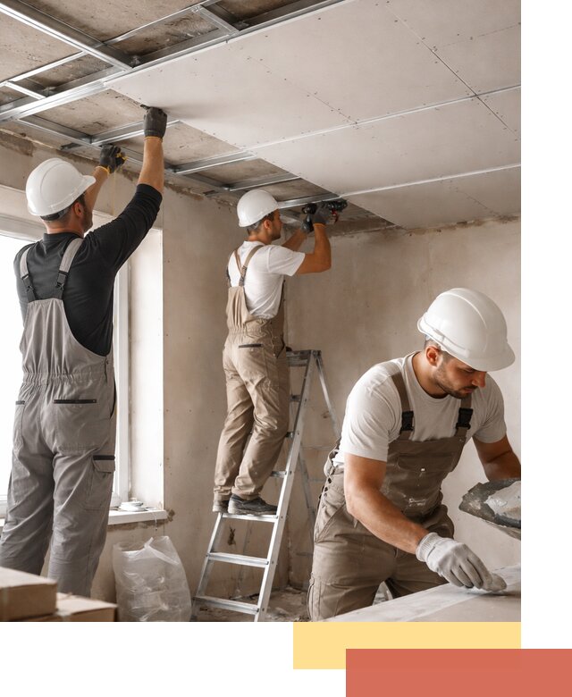 Одноуровневый потолок из гипсокартона в Лыткарино — монтаж и отделка