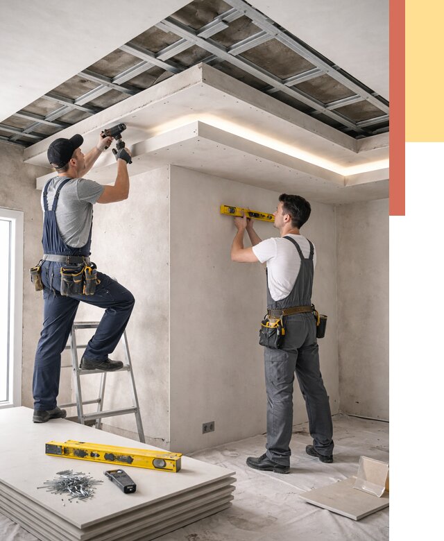 Двухуровневый потолок из гипсокартона в Лыткарино от 1485 руб. под ключ | ОТДЕЛОЧНИК-Лтк