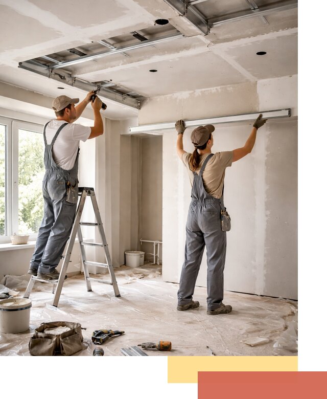 Монтаж многоуровневого потолка из гипсокартона в Лыткарино