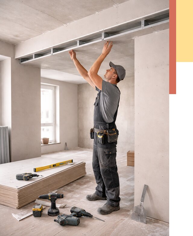 Потолок из гипсокартона с нишей в Лыткарино от 1280 руб. под ключ | ОТДЕЛОЧНИК-Лтк