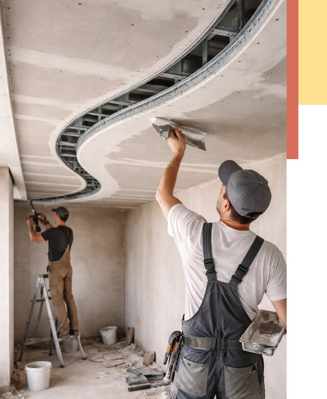 Криволинейный потолок из гипсокартона в Лыткарино от 2151 руб./м2 | ОТДЕЛОЧНИК-Лтк