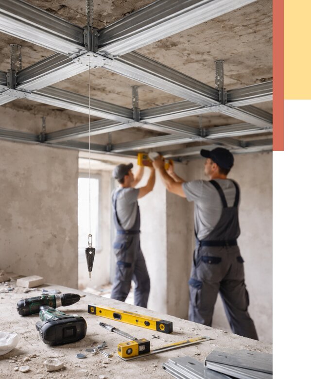 Монтаж каркаса потолка из профиля в Лыткарино от 4609 руб. — услуги ОТДЕЛОЧНИК-Лтк