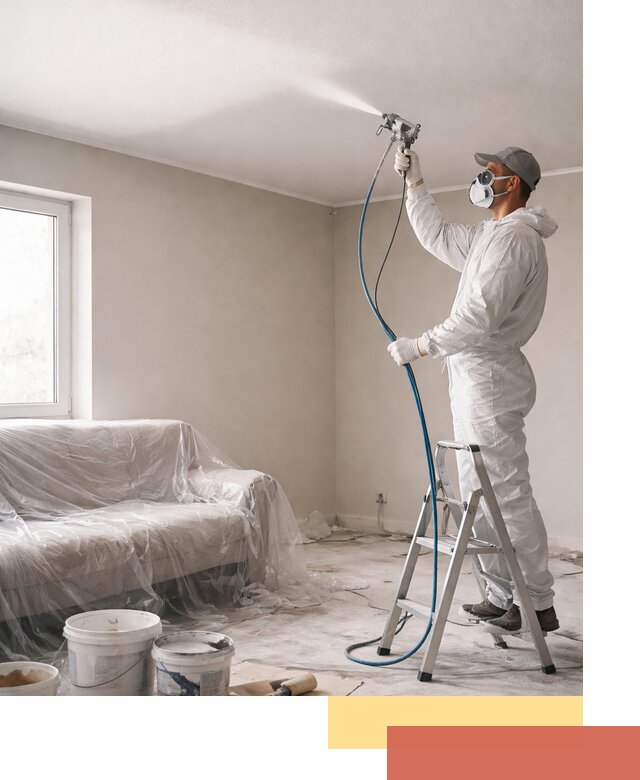 Покраска потолка краскопультом в Лыткарино быстро и качественно