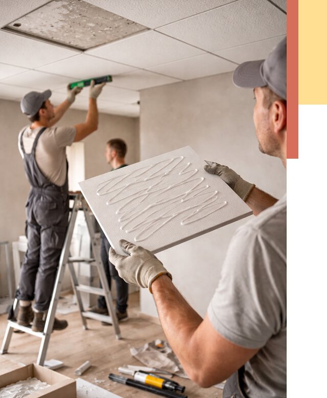 Монтаж потолочной плитки в Лыткарино от 4609 руб. — быстро и недорого | ОТДЕЛОЧНИК-Лтк