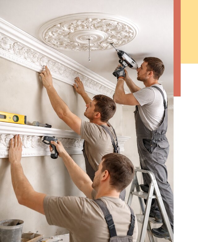 Монтаж лепнины на потолок в Лыткарино от 3278 руб. быстро и недорого | ОТДЕЛОЧНИК-Лтк