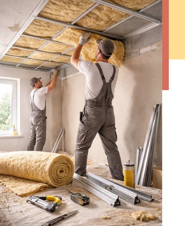 Утепление потолка в Лыткарино от 7375 руб/м2 — недорого, быстро, под ключ | ОТДЕЛОЧНИК-Лтк